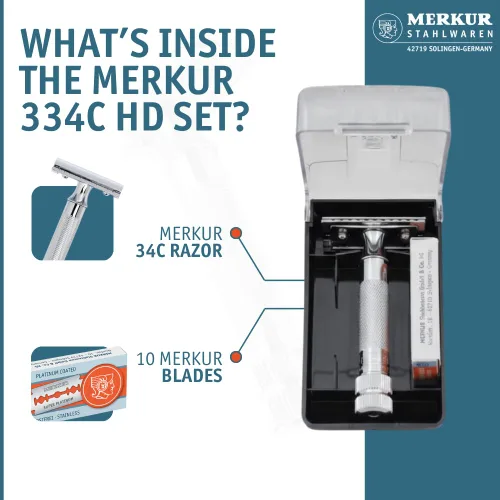 Vista 2 de MERKUR MERKUR Short Handle Safety Razor with 10 blades Cromo