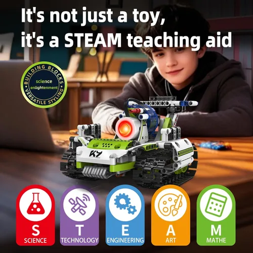 Vista 7 de Juguetes de construcción robot con control remoto, regalos de cumpleaños de Navidad STEM para niños de 8 a 13 años, kit de ciencia 5 en 1, modelos