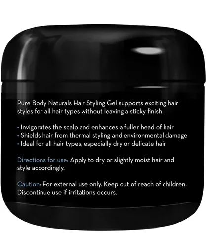Vista 5 de Pure Body Naturals Gel capilar para hombres, ingredientes naturales con aloe hidratante para cabello firme y saludable, 4 onzas líquidas