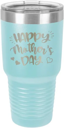 Vista 16 de Taza de viaje con texto en inglés "HAPPY MOTHERS DAY 30 oz Drink Tumbler with Straw " grabado con láser con divertidas citas " Compare con Yeti
