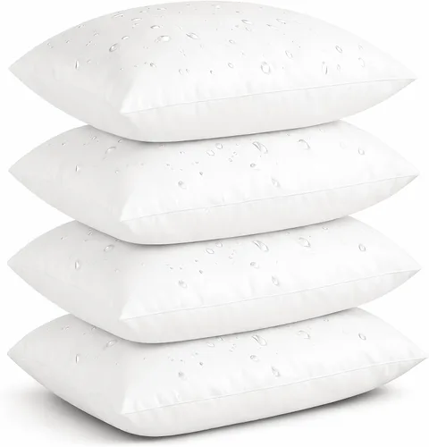 Vista 13 de Oubonun - Juego de 2 almohadas lumbares impermeables para exteriores, 12 x Almohada para exteriores con capa de TPU resistente al agua, cojín