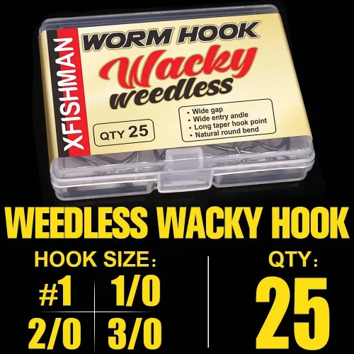 Vista 7 de Anzuelos Wacky Rig sin malas hierbas, anzuelos de pesca para señuelo de gusano de aparejo loco