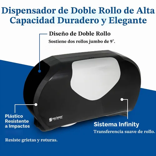 Vista 3 de San Jamar R4070BKSS Twin 9" JBT, aspecto negro/inoxidable