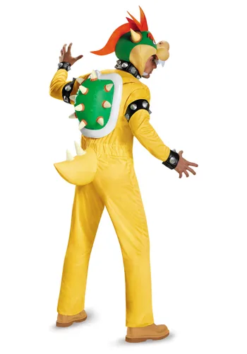 Vista 2 de Disfraz de Bowser para adulto de lujo Multicolor