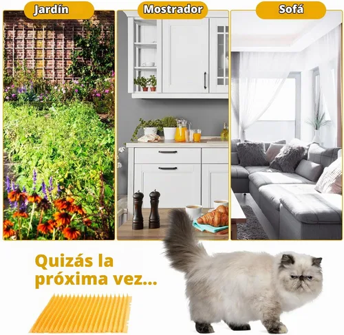 Vista 3 de Nuanchu Paquete de 16 alfombrillas para gatos con púas, disuasorio de Naranja