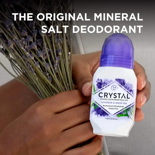 Vista 8 de Crystal- Desodorante mineral Roll-On manzanilla y té verde, paquete de de 12
