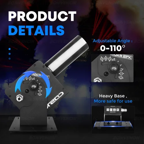 Vista 7 de MOKA SFX Máquina de chorro de CO2 Máquina de chorro de cañón de CO2 Control de potencia ajustable de ángulo de 110 ° para espectáculos de fiesta