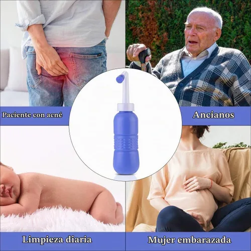 Vista 4 de Botella de bidé portátil para viajes, cuidado de higiene personal, bidé manual (11 pulgadas)