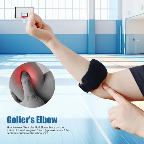 Vista 3 de SPLASHGRIP Coderas para hombres y mujeres, golfistas, tenis, alivio del dolor para tendinitis, correa de codo ajustable con almohadilla