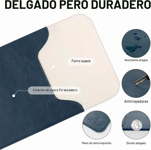 Vista 3 de Allinside Funda para laptop de 15-16 pulgadas para MacBook Pro 16/Pro 15 Azul