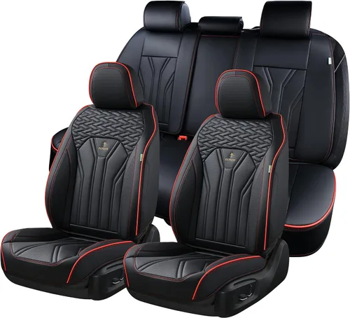 Vista 11 de FLORICH Fundas de asiento para automóviles, fundas de asiento impermeables, fundas de asiento de cuero para automóvil, paquete de 2, protector