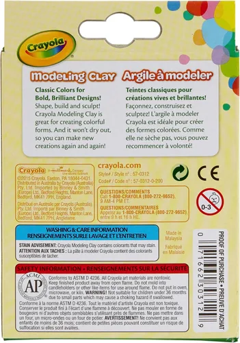 Vista 3 de Crayola arcilla para modelar (8 unidades por paquete) 0.6 onzas, básico