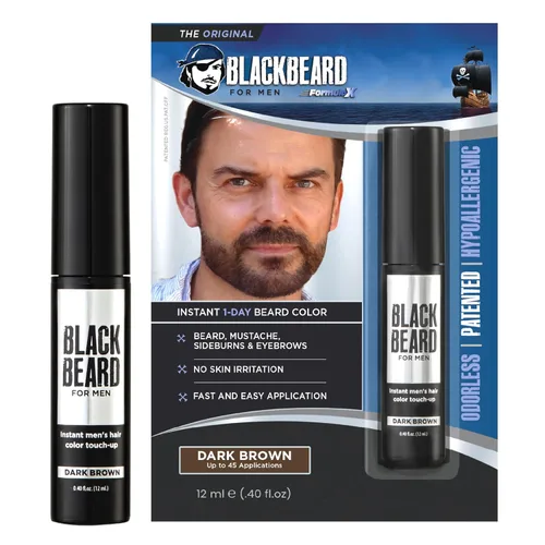 Vista 14 de Blackbeard para hombres Fórmula X – Color de cepillado instantáneo en barba y bigote– paquete (Brownblack) 1-Day Temporary Facial Hair Tint
