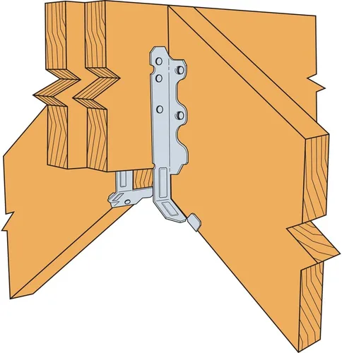 Vista 4 de Simpson Strong-Tie LRU28Z - LRUZ - Percha de viga para montaje en cara, conectores de construcción de madera con pendiente ajustable, acero