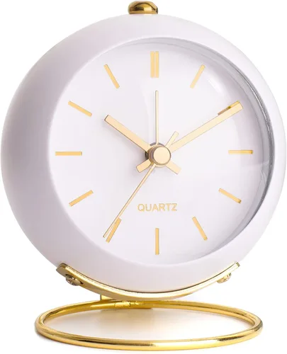 Vista 9 de AYRELY® Relojes Despertadores de Escritorio a Batería con Luz, Reloj Analógico Pequeño Retro Silencioso Sin Tictac, Reloj de Mesa Fuerte para Mesita