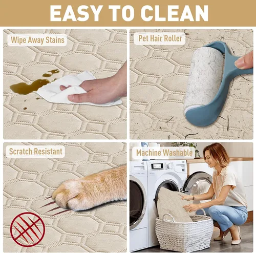 Vista 4 de ZNSAYOTX Mantas acogedoras definitivas (30 x 53 pulgadas), manta 100% impermeable para sofá para mascotas de perro, protector de sofá de cama