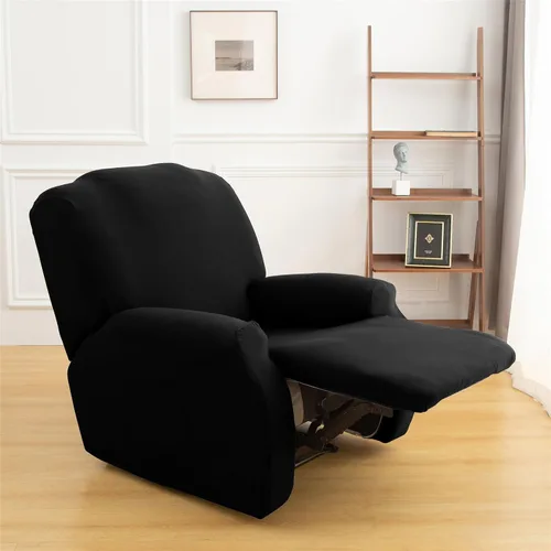 Vista 3 de LazyBoy - Funda para sillón reclinable, color liso, 4 piezas, fundas protectoras de muebles para sillón reclinable con bolsillo, funda para sofá
