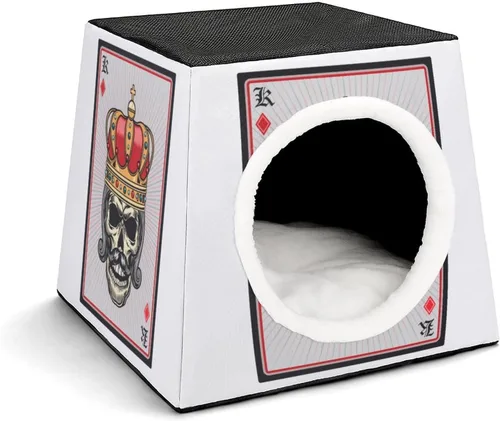 Vista 9 de Fashion Capsule Pet Waterloo plegable Cat House Cat Bed Cat Sofá 3 en 1 Diseño para mascotas pequeñas Pastel Púrpura Corazón