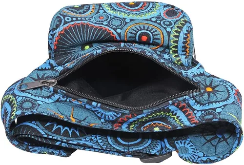 Vista 6 de The Collection Royal Riñonera Bolsos Cruzados para Mujeres Bolsa de Cinturón de Lona de Algodón Boho Hippie Festival Colorida para Mujeres