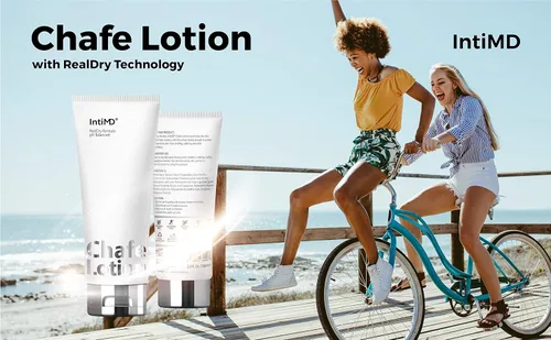 Vista 4 de IntiMD Chafe Lotion RealDry fórmula antirozaduras Crema Protege la piel sensible de rozaduras, frotamientos, fricción para muslos internos, debajo