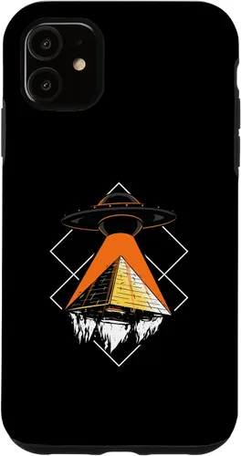 Vista 5 de iPhone 15 Funny Alien Addiction Pyramid Of Cheops UFO Case