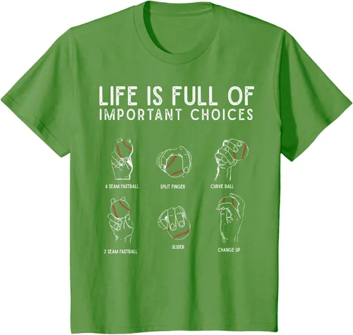 Vista 62 de Tipos de béisbol Pitches Life Choices Jugador Camiseta