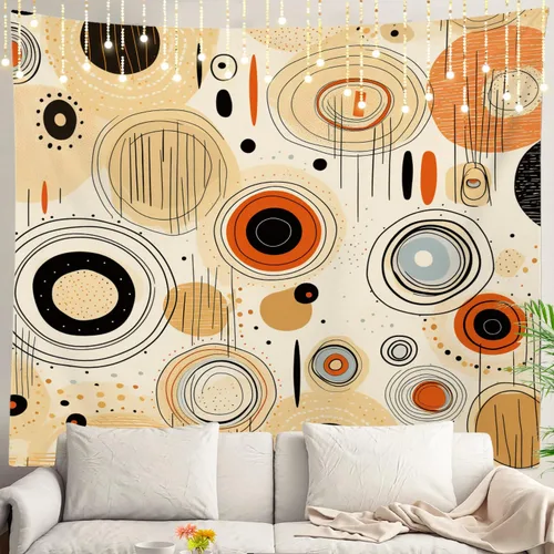 Vista 74 de Shrahala Tapiz de pared de hojas de arce otoñal, hojas rojas sin costuras sobre negro para colgar en la pared, tapiz grande decorativo de fibra