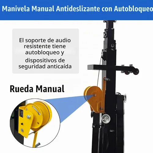 Vista 3 de TECHTONGDA Soporte de manivela de iluminación de 2 piezas, soporte de altavoz resistente, 550 libras de capacidad, sistema de armadura de luz