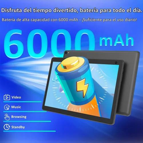 Vista 7 de Tablet Android 15 de 10 pulgadas, 8GB RAM 32GB ROM Potente CPU de cuatro núcleos, pantalla de resolución 1280* 800 Tablet PC, cámara de 8MP