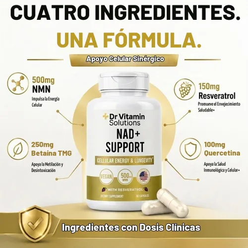 Vista 6 de NMN NAD+ Supplement 500mg 4-in-1 with Resveratrol, Cellular Energy