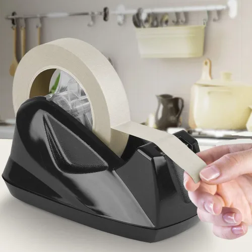 Vista 4 de Acrimet Dispensador de cinta de escritorio prémium con base antideslizante Jumbo (color negro)