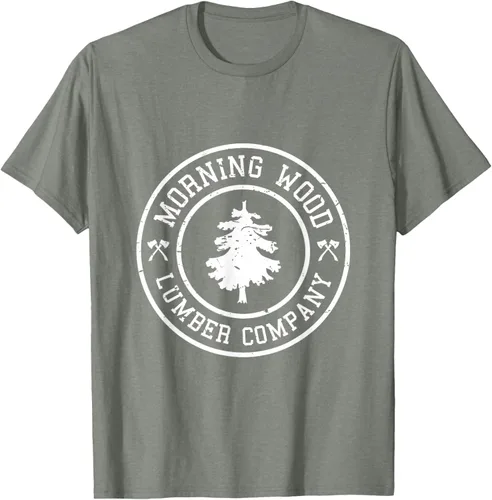 Vista 22 de Camiseta de madera de la mañana cómica Lumber Company Tee T-Shirt Negro