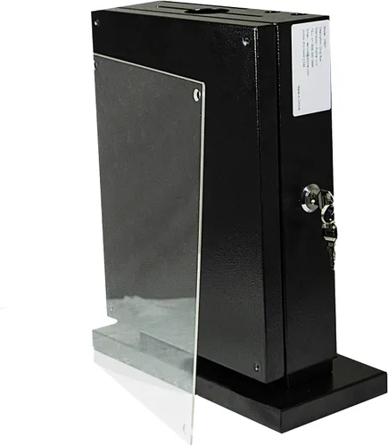Vista 8 de Caja de sugerencias grande con ranura y candado, urna de metal montada en la pared, estuche de donación, tarro de punta de bloqueo seguro