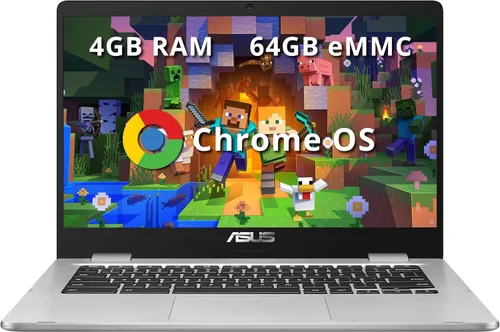 Vista 11 de ASUS Laptop Chromebook C223 HD de 11.6/'', procesador Intel Celeron N3350, 4 GB de RAM, memoria flash eMMC de 32 GB, gráficos Intel HD, cámara web