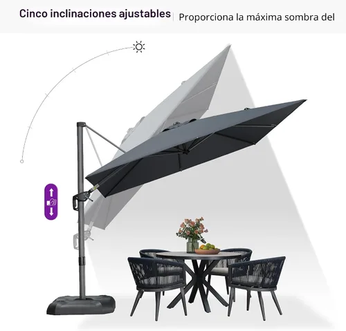 Vista 61 de PURPLE LEAF Paraguas al aire libre con base 8' x 8' protección solar verde Manzana Verde (Apple Green)