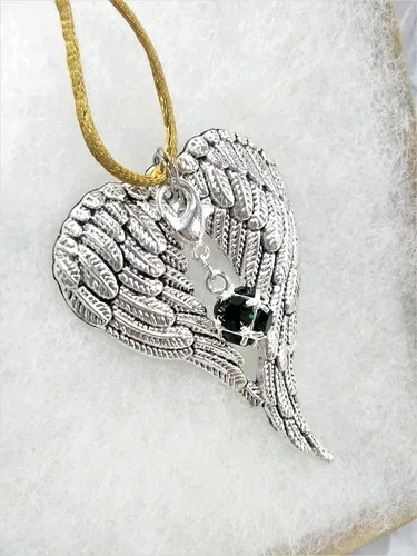 Vista 4 de May Birthstone Angel Wings Memorial Ornament Car Hanger Keepsake