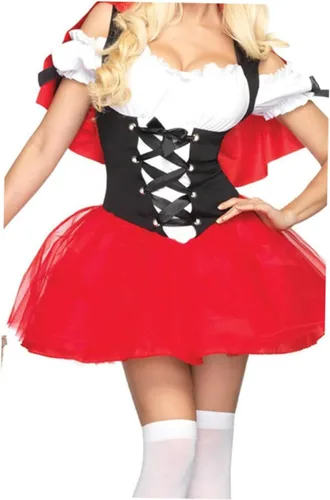 Vista 7 de Vestido rojo para mujer con capucha roja con velo, disfraces de Halloween, disfraces de adultos, disfraz rojo, baile de graduación, trajes rojos