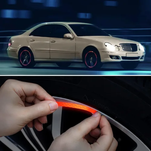 Vista 6 de OIIKI 80 calcomanías reflectantes para llantas de automóvil, 4