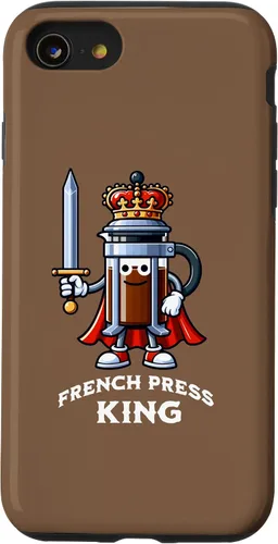 Vista 18 de Carcasa divertida para iPhone 16 The French Press King