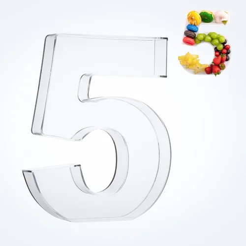 Vista 38 de Bandeja de 11" de Acrílico con Letras y Números – Bandeja Reutilizable y Rellenable para Aperitivos de Charcutería, Caja de Servir Postres