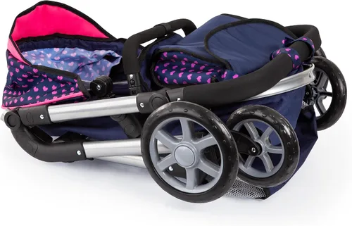 Vista 5 de Bayer Cochecito de muñeca Neo City, 2 en 1 plegable Jogger en azul y rosa