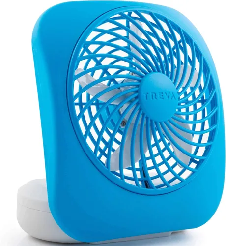Vista 6 de O2COOL Treva ventilador de 5 pulgadas alimentado por batería, ventilador de escritorio portátil de 2 velocidades de enfriamiento con diseño compacto
