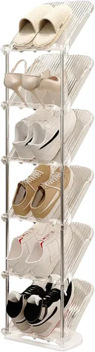 Vista 11 de YYW Estante para zapatos estrecho vertical, estante para zapatos para entrada, organizador de almacenamiento de zapatos de esquina para espacios