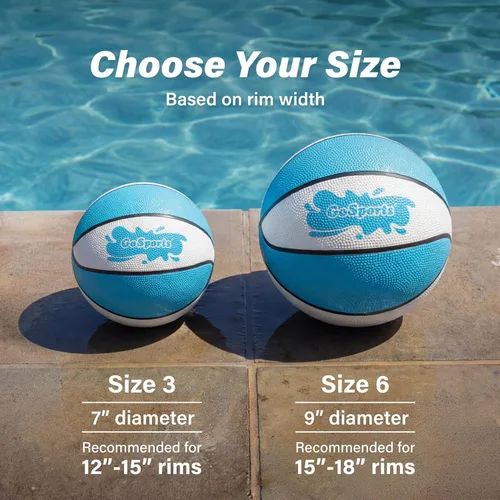 Vista 3 de GoSports Water Basketballs 2 Pack - Choose Between Size 3 and Size 6, Great for Swimming Pool Basketball Hoops
