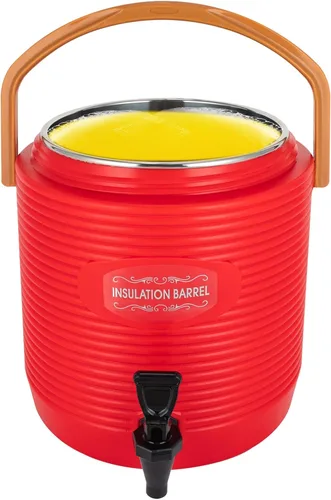 Vista 20 de Dispensador de bebidas aislado, dispensador de bebidas calientes de acero inoxidable de 2.11 galones con termómetro, dispensador de bebidas frías