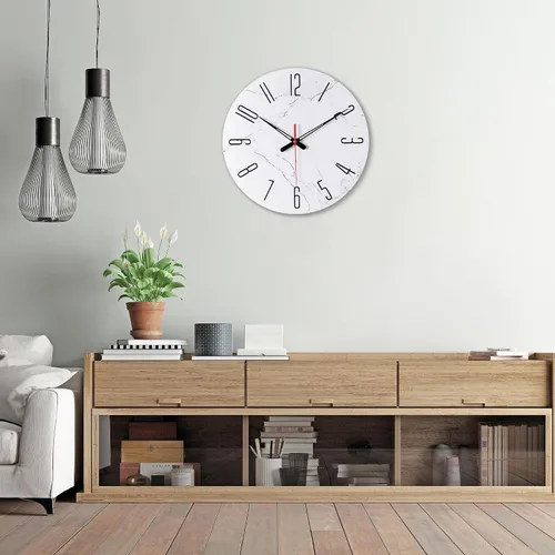 Vista 5 de Relojes de pared de vidrio de 14 pulgadas para decoración de sala de estar, relojes de pared decorativos que funcionan con pilas, relojes de cocina