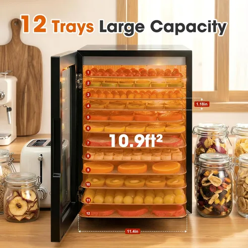 Vista 2 de Máquina de deshidratador de alimentos 12 bandejas de acero inoxidable