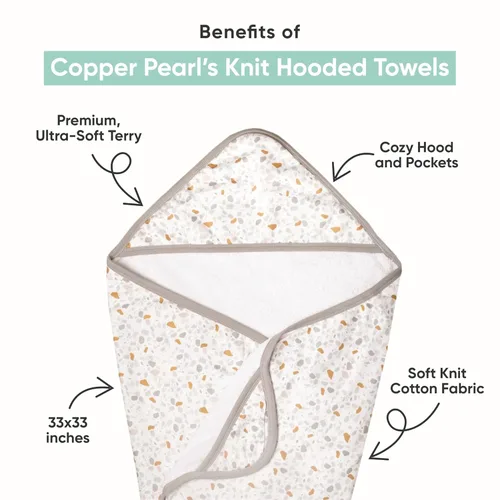 Vista 2 de Copper Pearl Toallas de baño con capucha, toallas de baño con capucha, bolsillos y diseños geniales, ideales para regalar y hacer que la hora