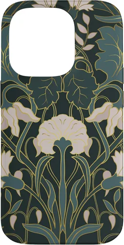 Vista 17 de iPhone 16 Art Nouveau Floral Pattern Case