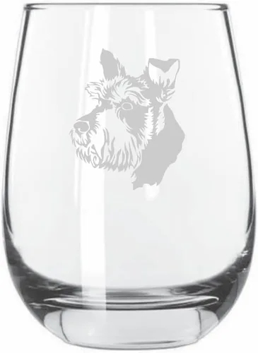 Vista 230 de Shar Pei (chino) - Vaso de vino sin tallo grabado para perro, 15.25 onzas